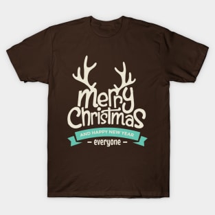 Christmas reindeer - Happy Christmas and a happy new year! - Available in stickers, clothing, etc T-Shirt